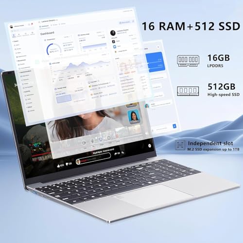 Gaming Laptop N5095, 15.6 Inch Laptop Computer, Laptops 24GB RAM 1TB SSD,Laptops Gamer 180 Angle Opening