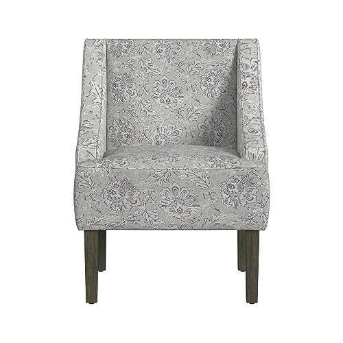 HomePop Velvet Swoop Arm Accent Chair, Suri Blue