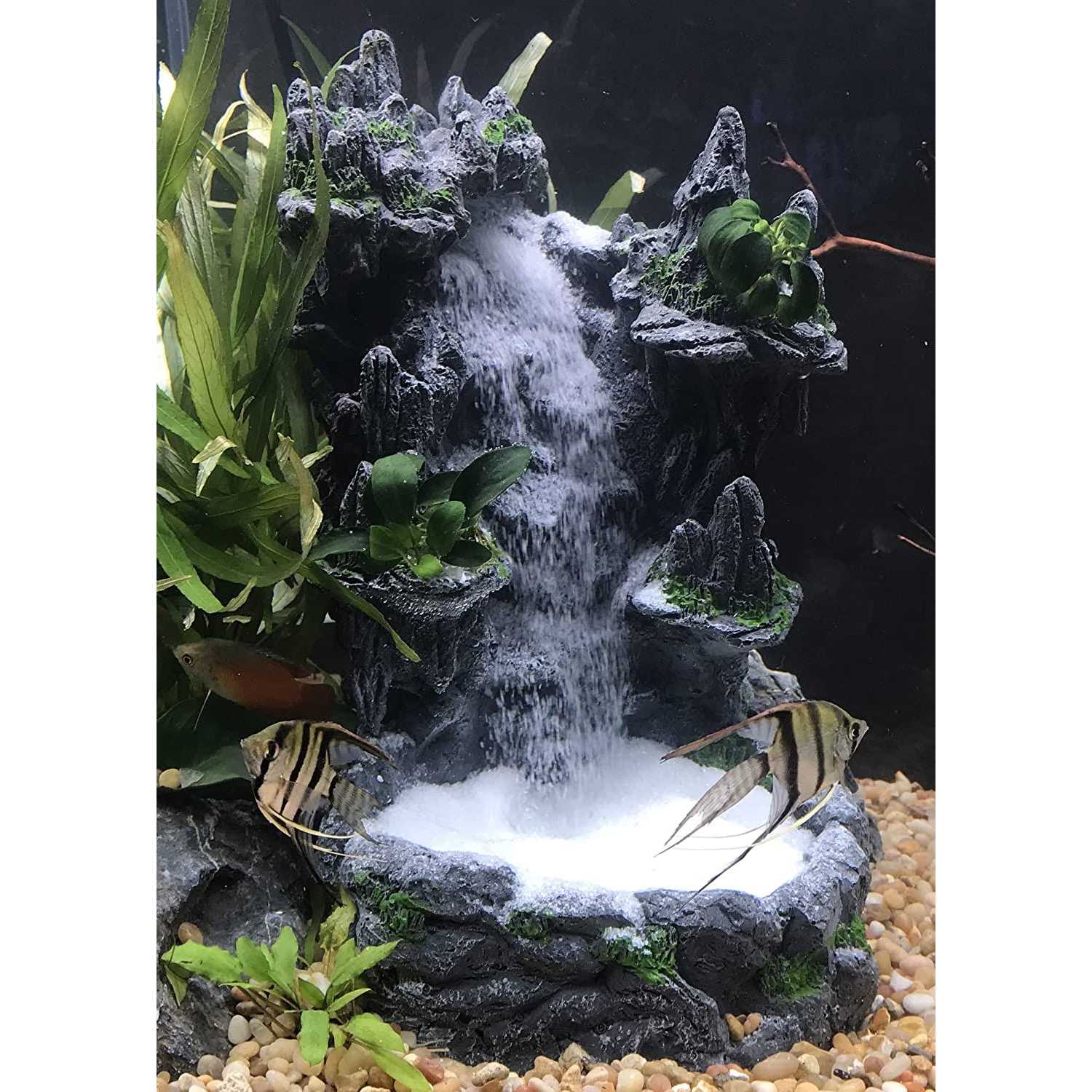 RA AquaTech Underwater Sand Waterfall Aquarium Mountain View Decoration Large Ornament Landscape - Pet Supplies online store