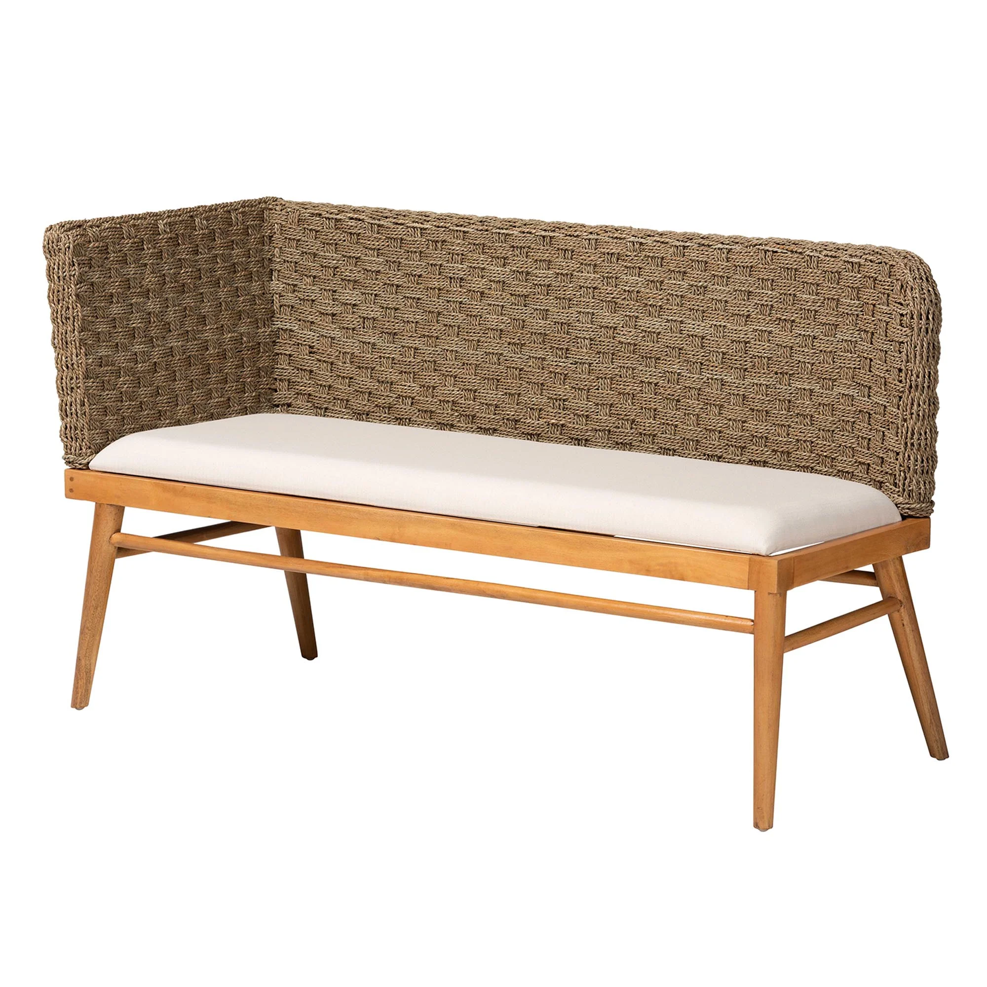 Baxton Studio Denver Boho Dining Nook Banquette set, 2-Piece, Brown