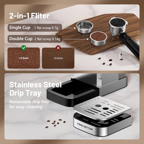 Espresso Coffee Machine with Milk Tank, 20Bar Hot & Iced Coffee Machine with Rapid Cold Brew