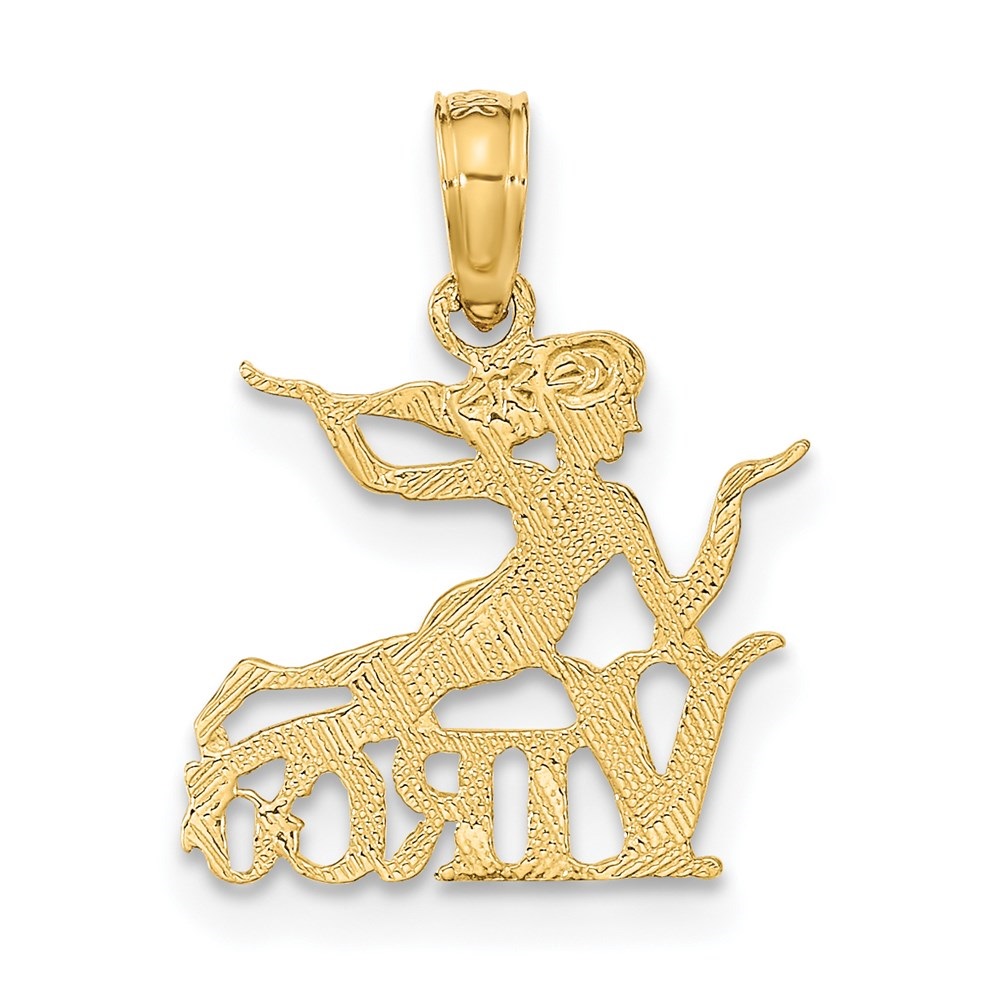 Auriga 14k Yellow Gold VIRGO Zodiac Charm for Women (Length - 17.4 mm, Width - 13.7 mm)