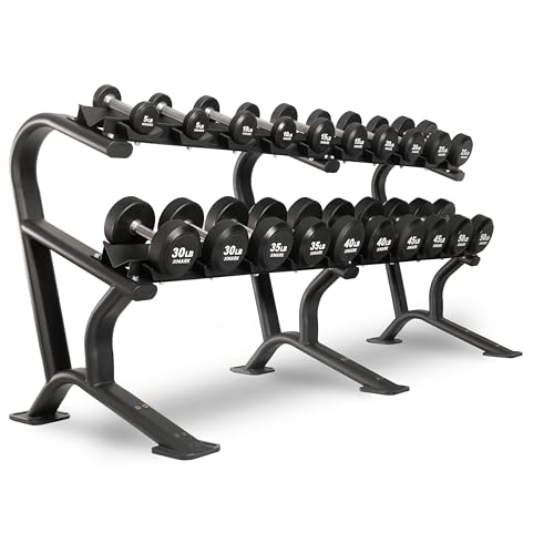 XMARK Dumbbell Weights Sets, 5-50lb and 5-75lb Dumbbell Sets, No Odor, Urethane Dumbbells, Commercial Gym and Home Gym Equipment