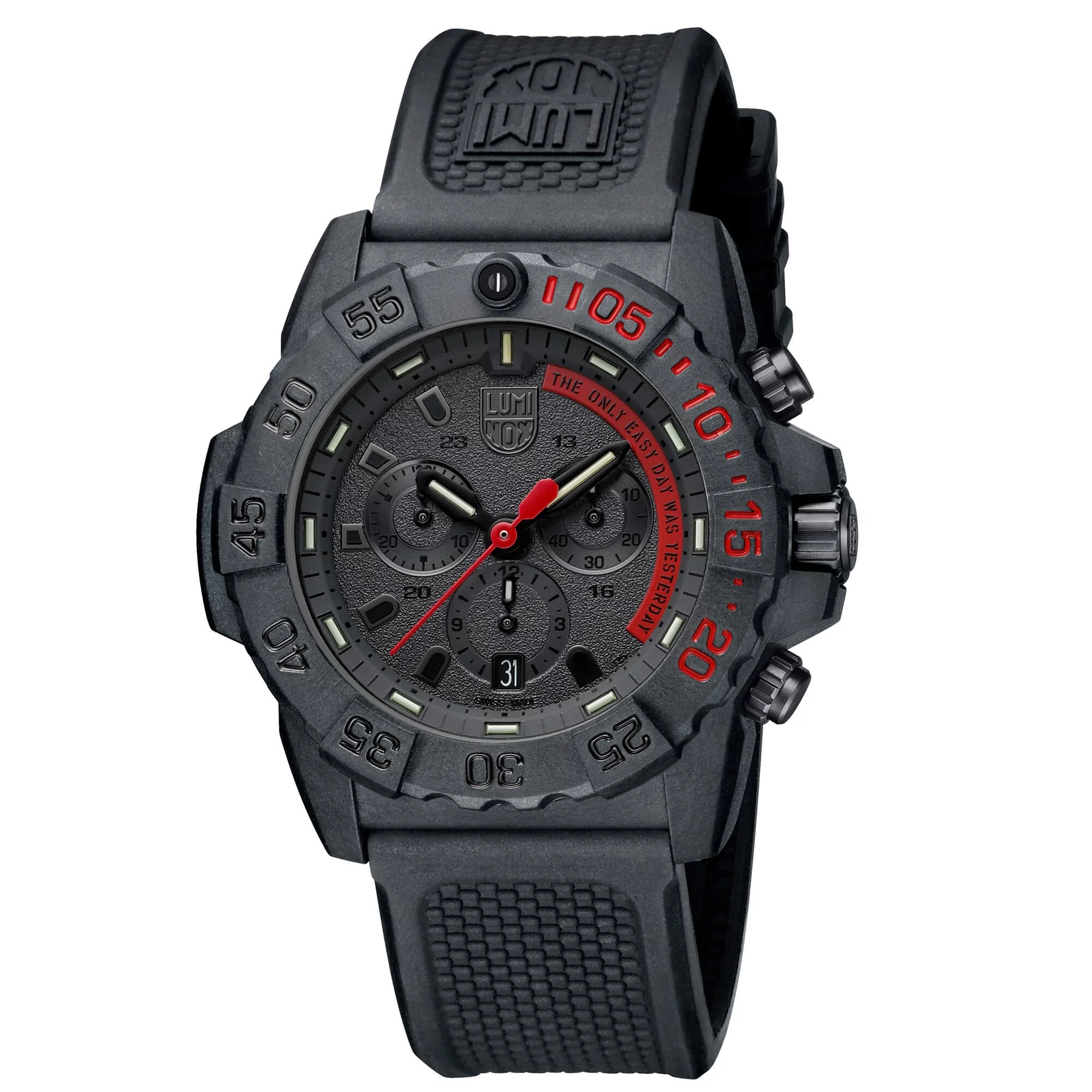 Luminox 3581.EY Men's Navy Seal Chronograph Black Strap Watch - Curated Treasures Market