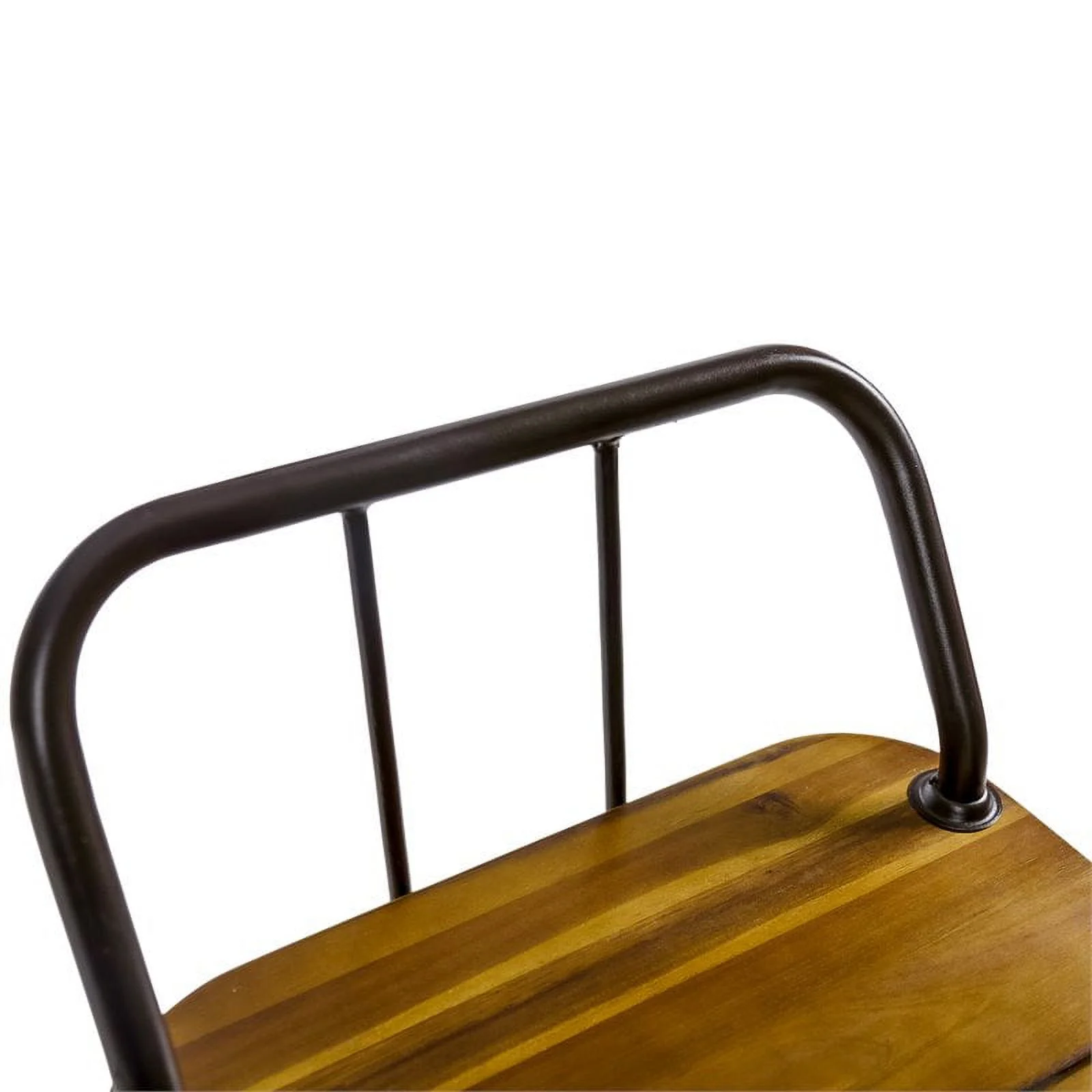 Noble House Denali Outdoor Teaked Acacia Wood Bar Set with Metal Iron Frame