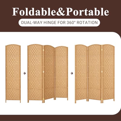 Room Divider, Room Dividers and Folding Privacy Screens, 16in Privacy Screen, 6 Panel Temporary Wall Partitions, 6ft Space Separation Panel Screen