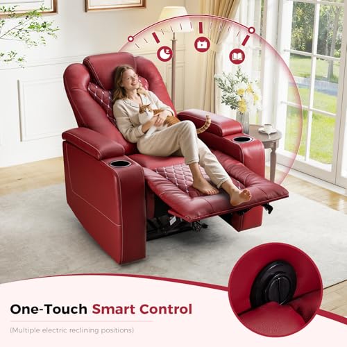 ANJ Power Recliner Chair with USB Ports and Cup Holders