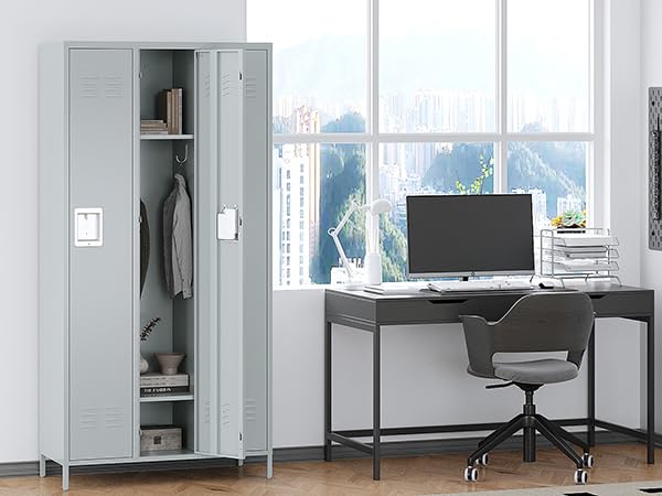 72" Metal Locker for Employees 3 Doors Blue Steel Storage Locker for Office, School, Gym - Metal Storage Cabinets for Home, Office, Gym, School