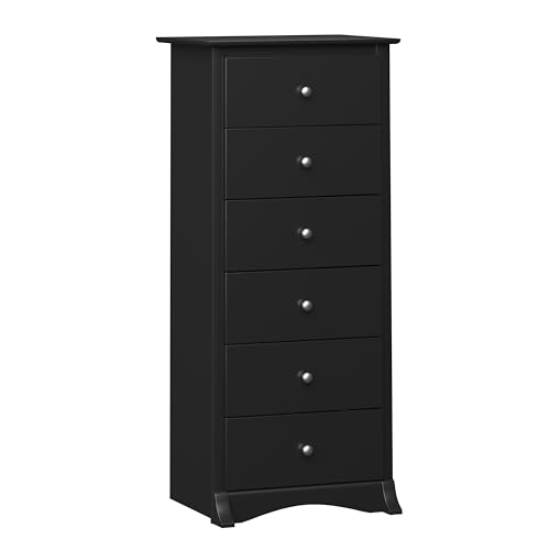 Prepac Sonoma 6 Drawer Dresser for Bedroom, Tall Chest of Drawers, Bedroom Furniture, Clothes Storage and Organizer, 19" D x 23.25" W x 52.75" H