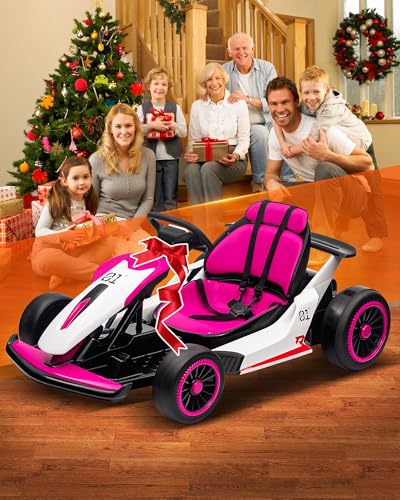 24V Go Kart for Kids 6-12 Year Old,Child Electric Drift Go-Kart with Music Mode,Electric Drifting Go Cart with Powerful Motor for 6+ Years Kid