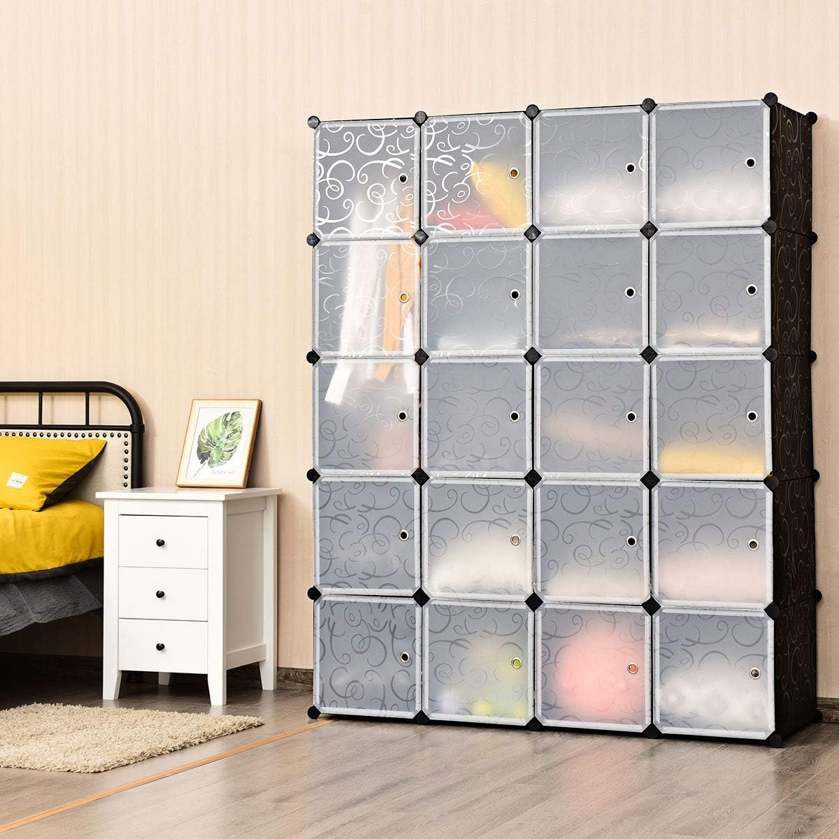 Tangkula Cube Storage Organizer, Cube Closet Storage Shelves, DIY Plastic PP Closet Cabinet, Modular Bookcase