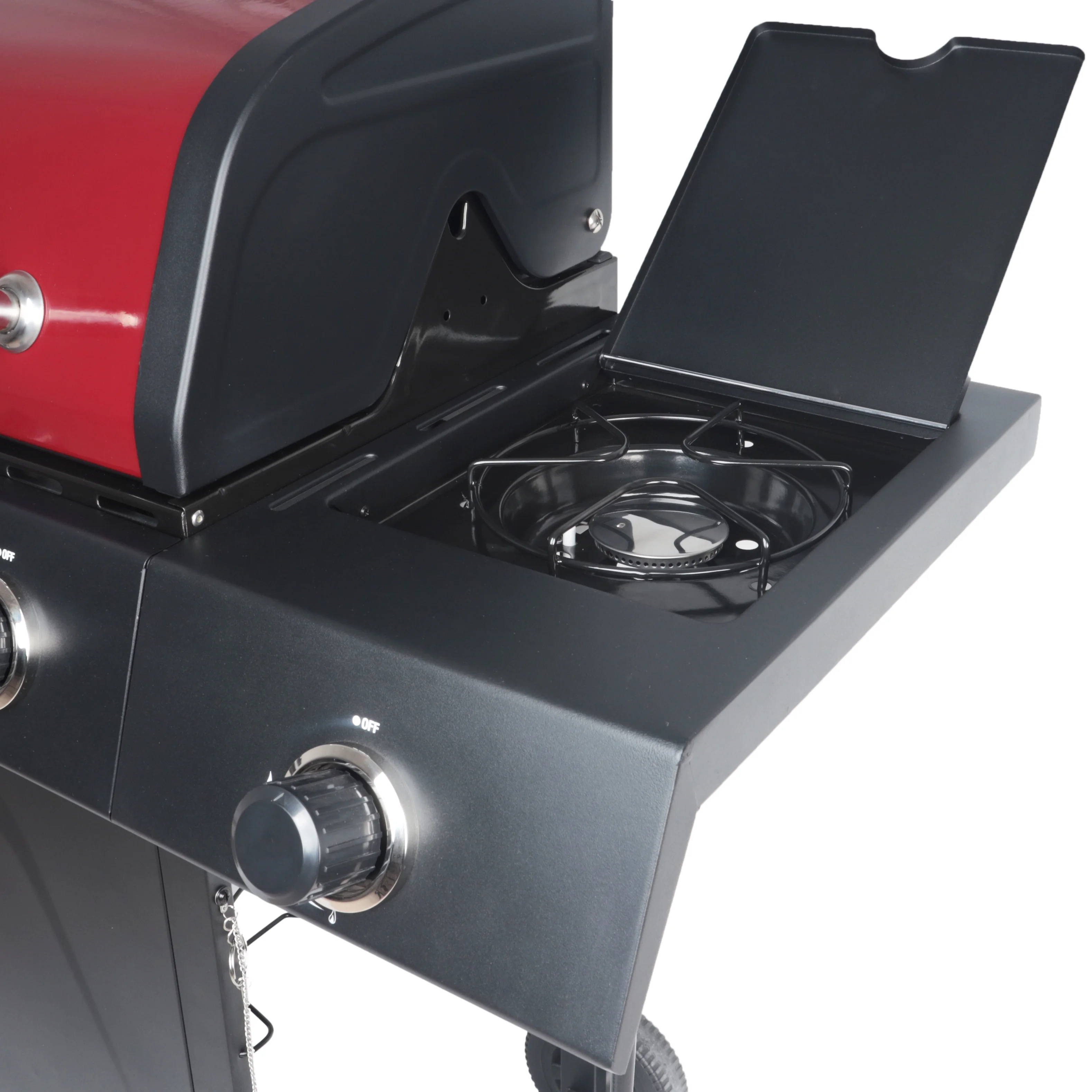 RevoAce 4-Burner Propane Gas Grill with Side Burner, Red Sedona, GBC1748WRS