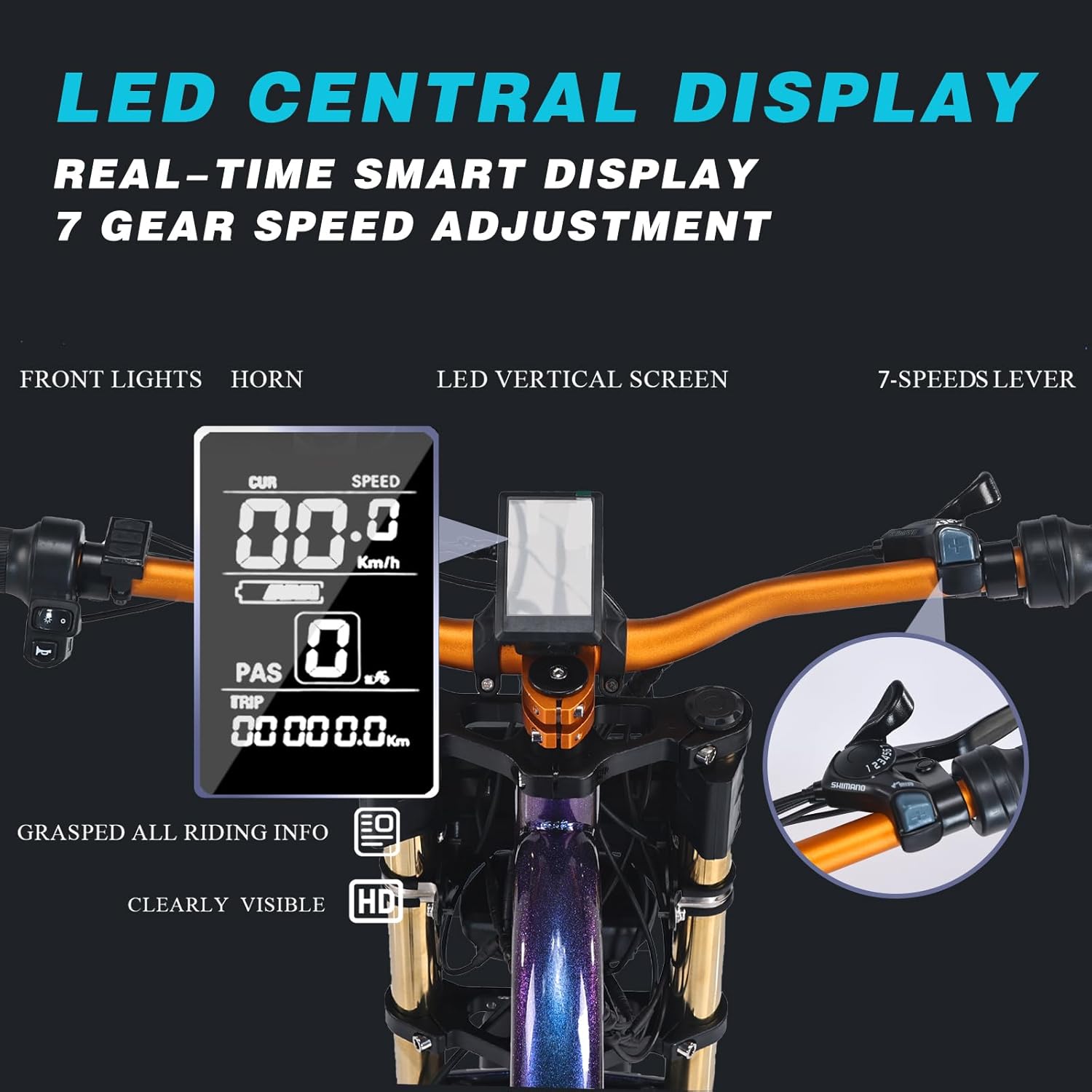 1500W Electric Bike for Adults, 28 MPH Electric Mountain Motorcycle Dirt Bike, 48V 20.8AH Battery