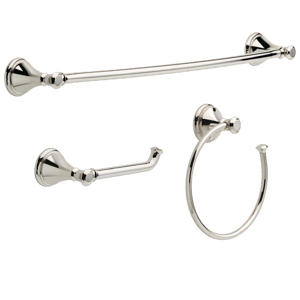 Delta Cassidy 3-Piece Bath Hardware Set in Polished Nickel