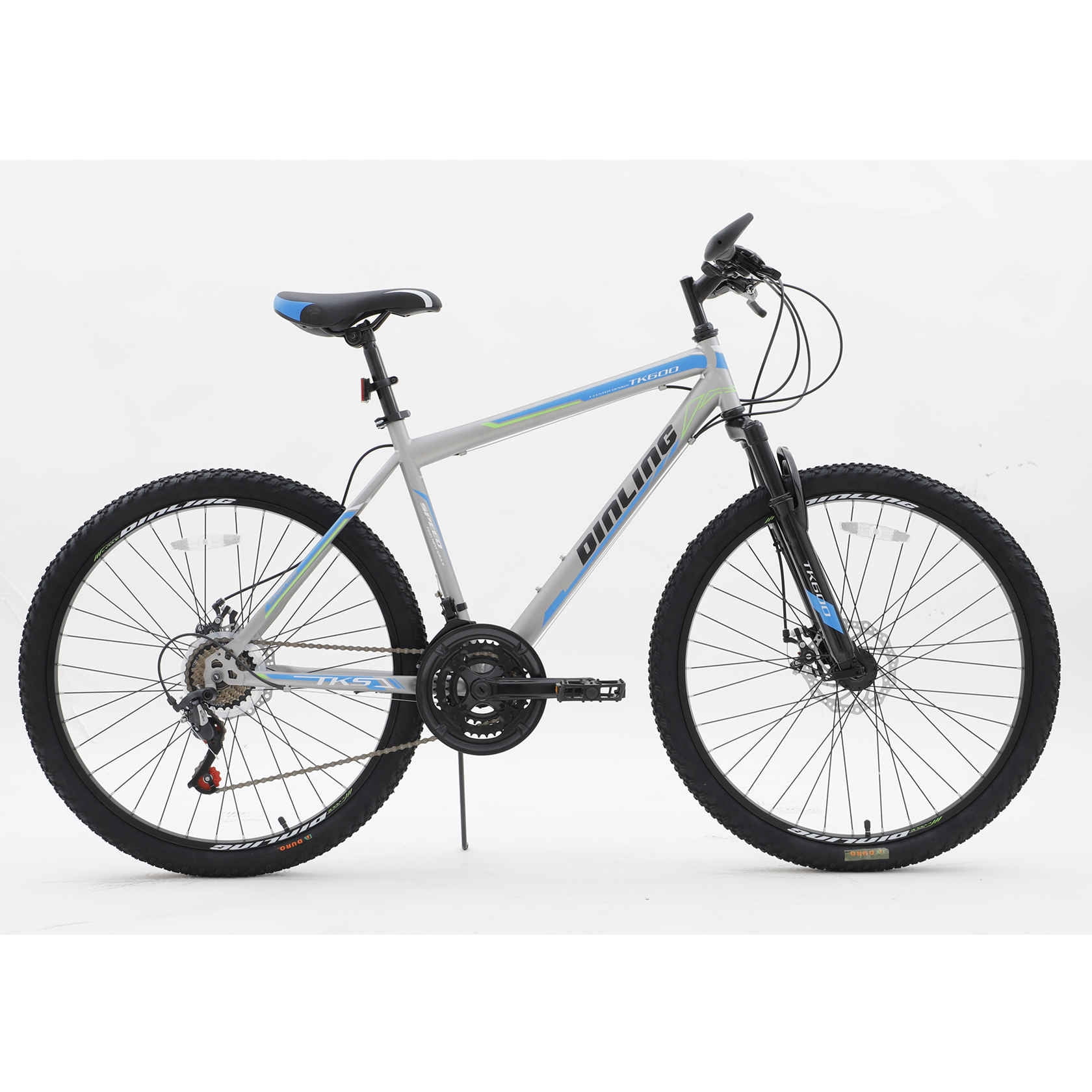 Dinling Adult Mountain Bike for Men and Women, 21-Speed, 26 inch wheels Grey-blue