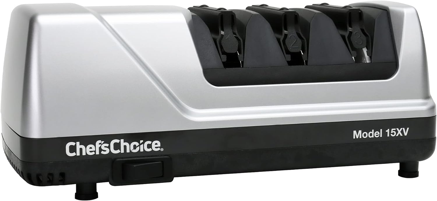 Chef'sChoice 15XV EdgeSelect Professional Electric Knife Sharpener with 100-Percent Diamond Abrasives and Precision Angle Guides for Straight Edge