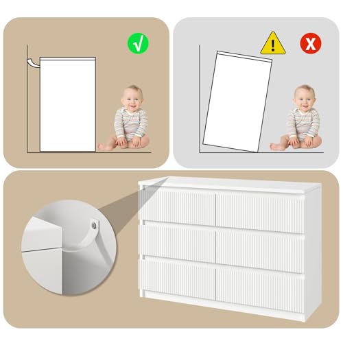 White 6 Drawer Dresser for Bedroom, Modern Fluted Dresser with Deep Drawers, Large Double Wooden Chest of Drawers for Living Room, Hallway