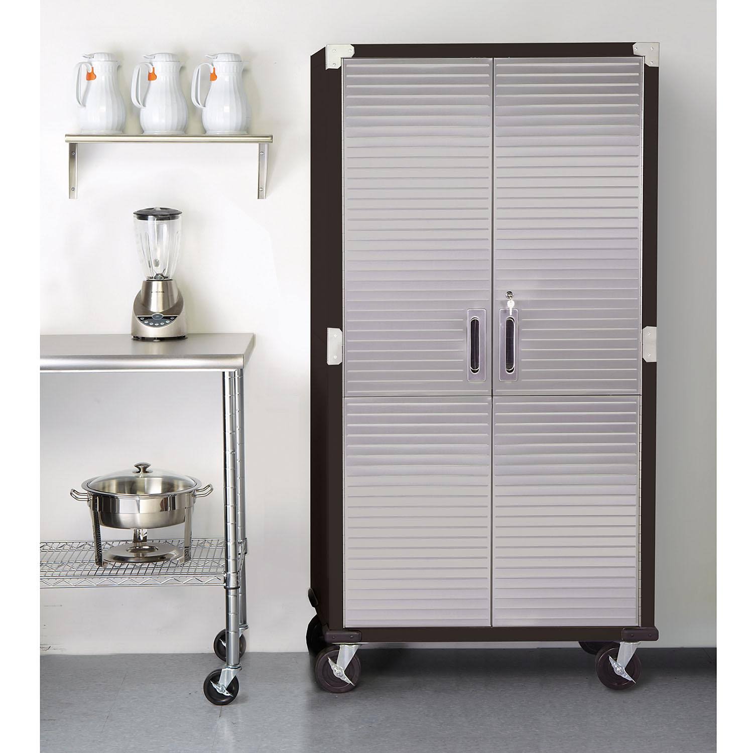 Seville Classics UltraHD Tall Storage Cabinet - Graphite