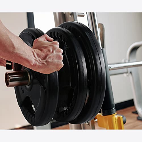 RitFit Olympic Rubber Grip Plates for Barbell, 2-Inch Weight Plates for Weightlifting and Strength Training in Home & Gym, Single