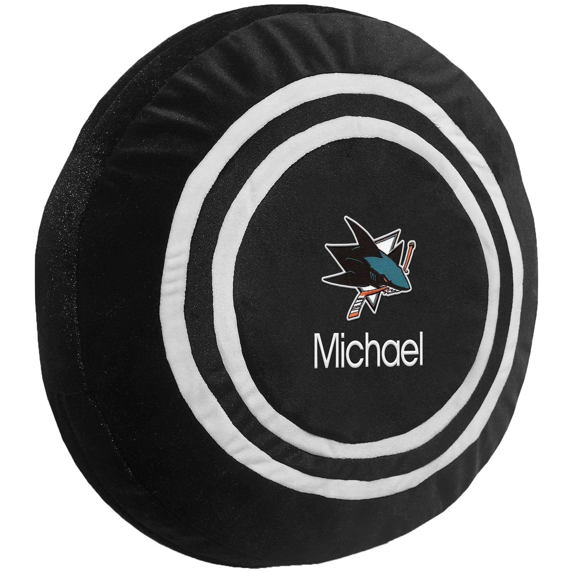 Black San Jose Sharks Personalized Plush Hockey Puck
