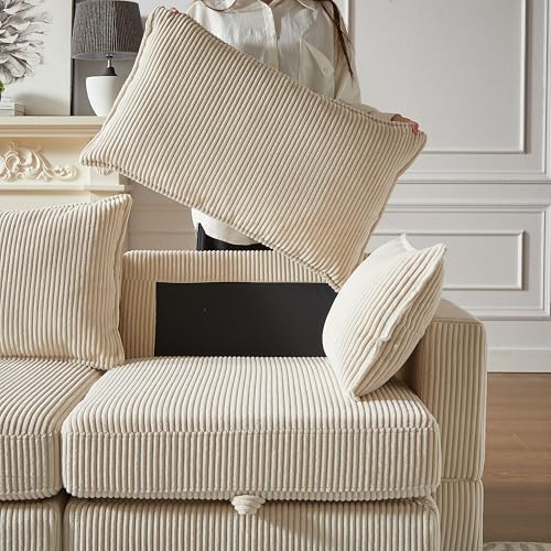 Oversized Modular Storage Sectional Sofa Customizable Seating Group Sofa&Couch Convertible Sleeper Sofabed with Movable Ottomans and Seat
