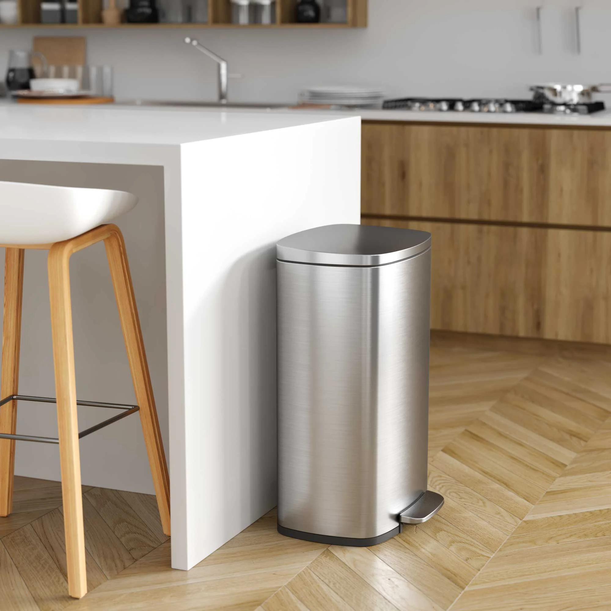 iTouchless SoftStep Combo Pack 13.2 Gallon and 1.32 Gallon Stainless Steel Step Trash Can