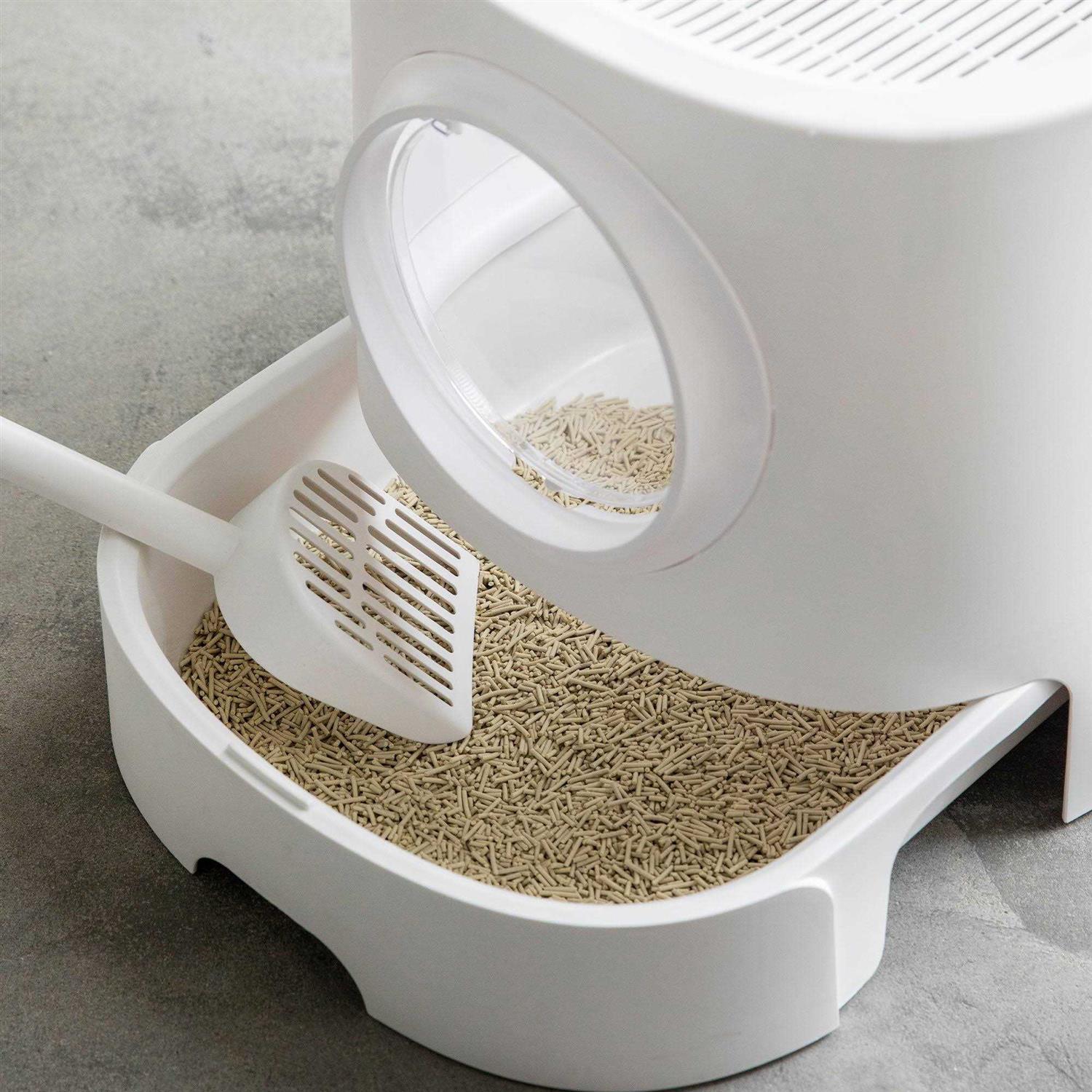 Hanamya Extra Large Cat Litter Box with Scoop, Front Entry and Top Exit CLB002WT - Pet Supplies online store