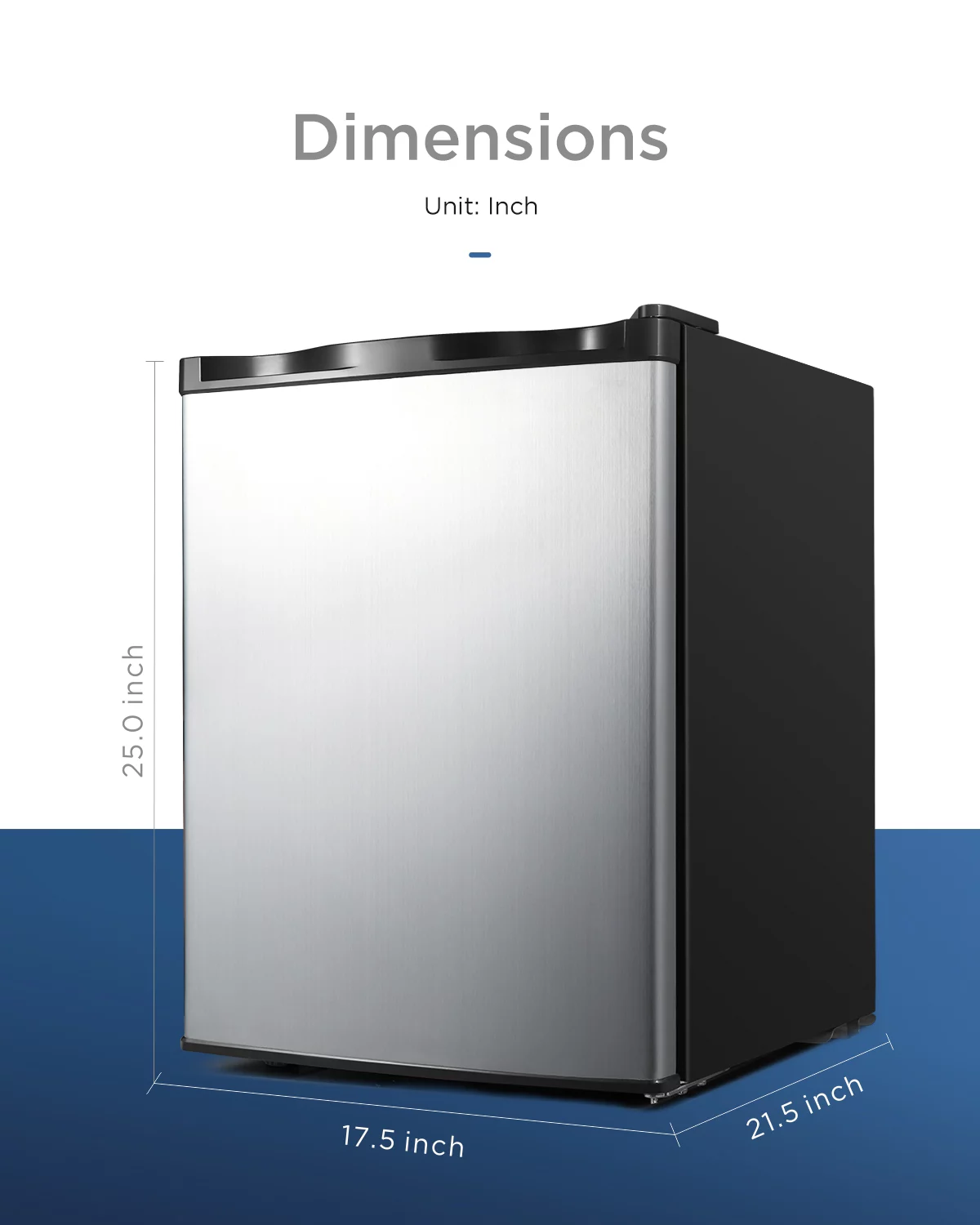 Northair 2.1 Cu ft Upright Freezer Stainless Steel