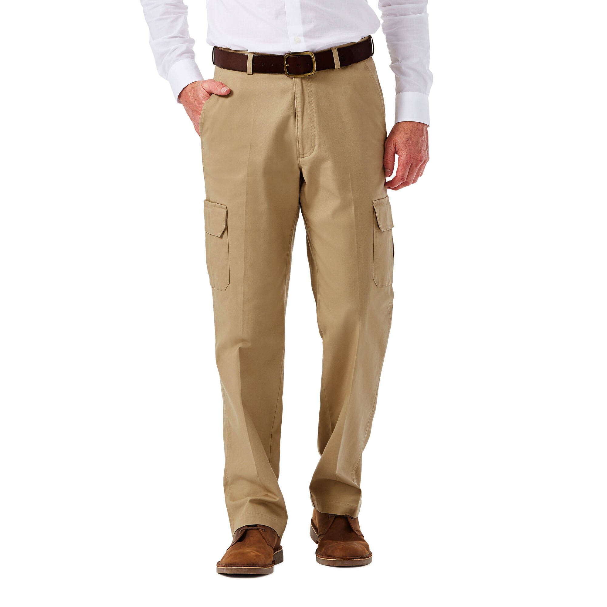Haggar Men&s Big-Tall Stretch Comfort Cargo Expandable-Waist Classic-Fit Pant