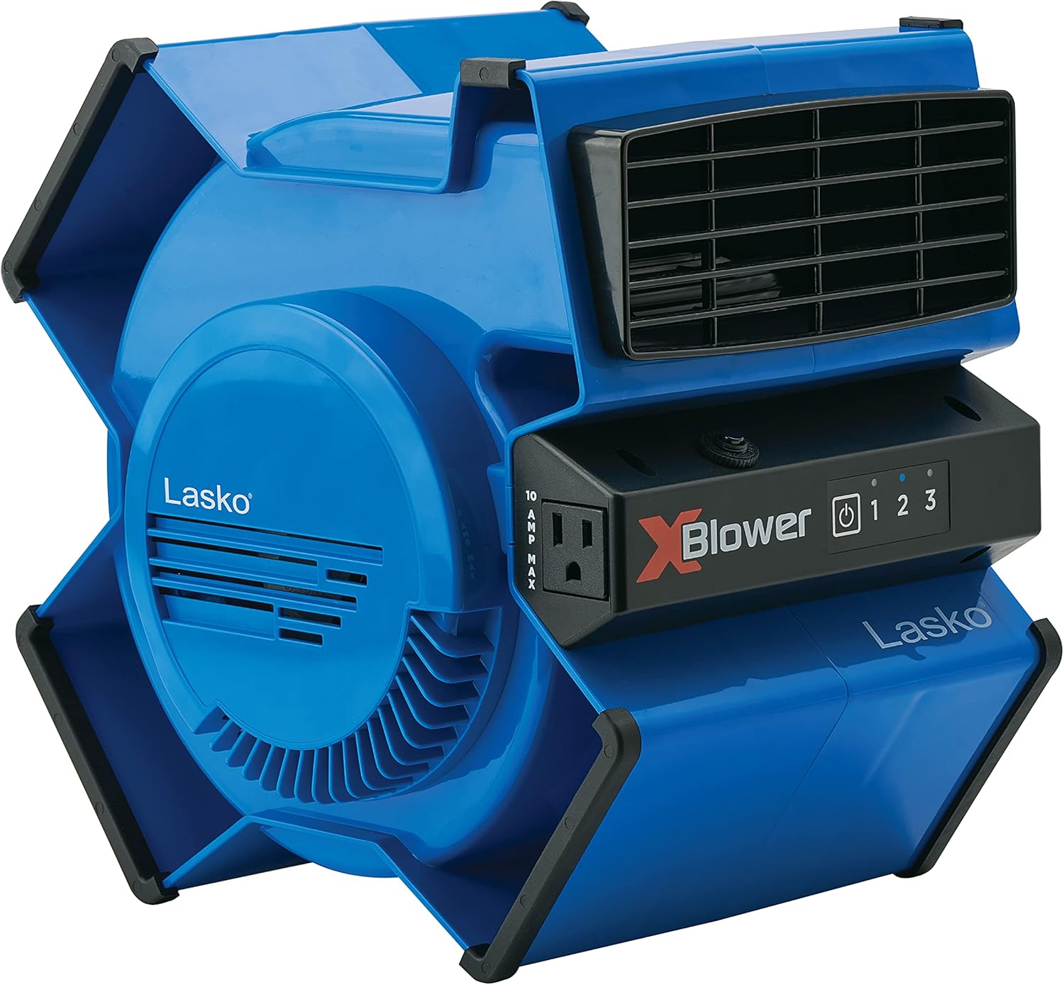 Lasko U12104 High Velocity Pro Pivoting Utility Fan, Black & High Velocity X-Blower Air Mover Utility 3-Speed 6-Position Fan with Electronic Controls