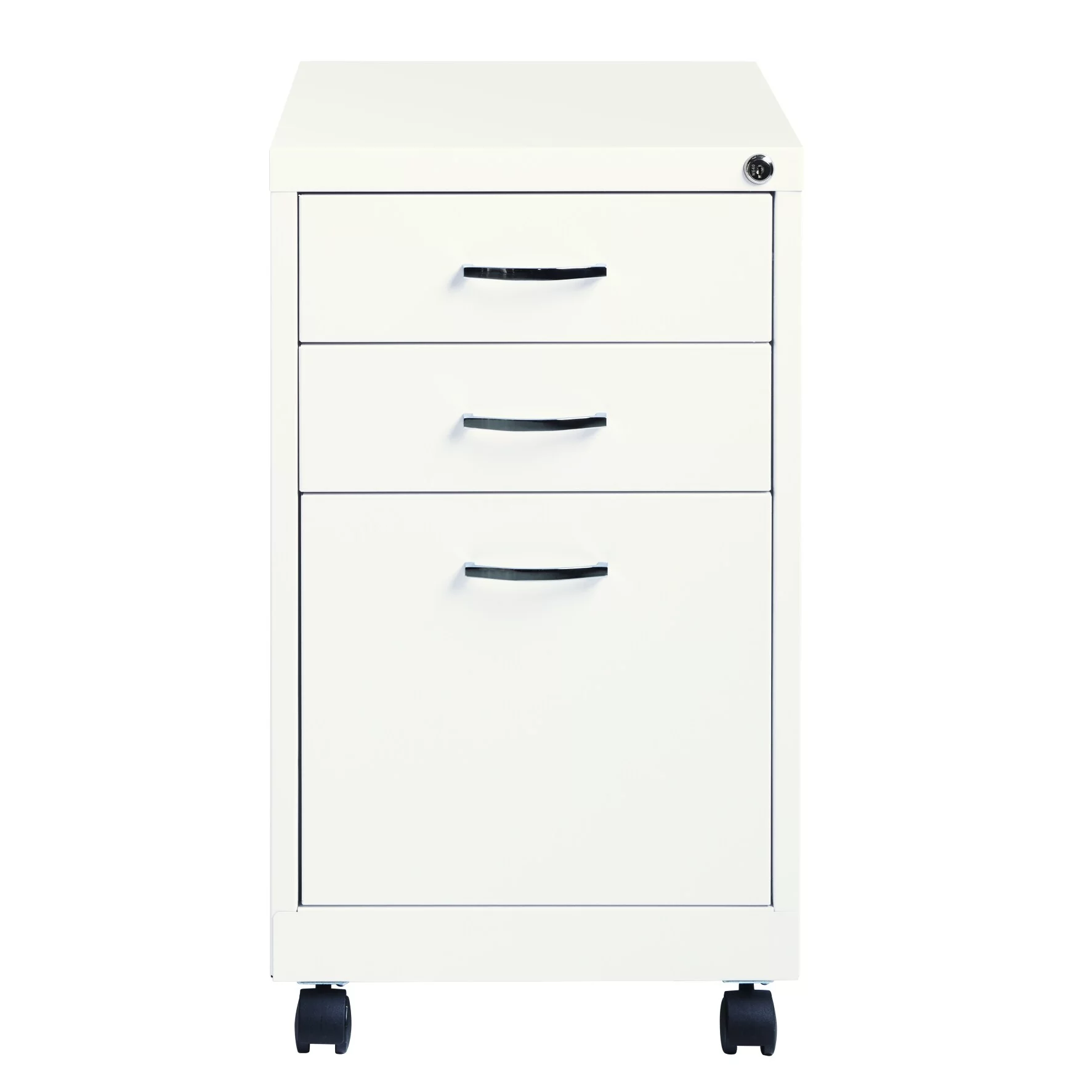 Porch & Den Office Dimensions 19" 3-Drawer Home Office Mobile Pedestal File Cabinet, White