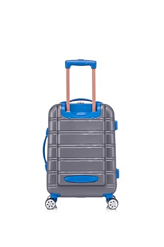 Rockland Melbourne Hardside Expandable Luggage with Spinner Wheels, 2TONENAVY, 2 Piece (20/28)