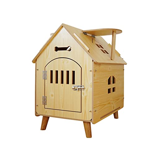 Wooden Cat House, Dog Kennel, Cozy Cat Condo, Weatherproof Outdoor Cat Enclosures, Pet Play and Habitat, Indoor Decorative Furniture Cat Cage