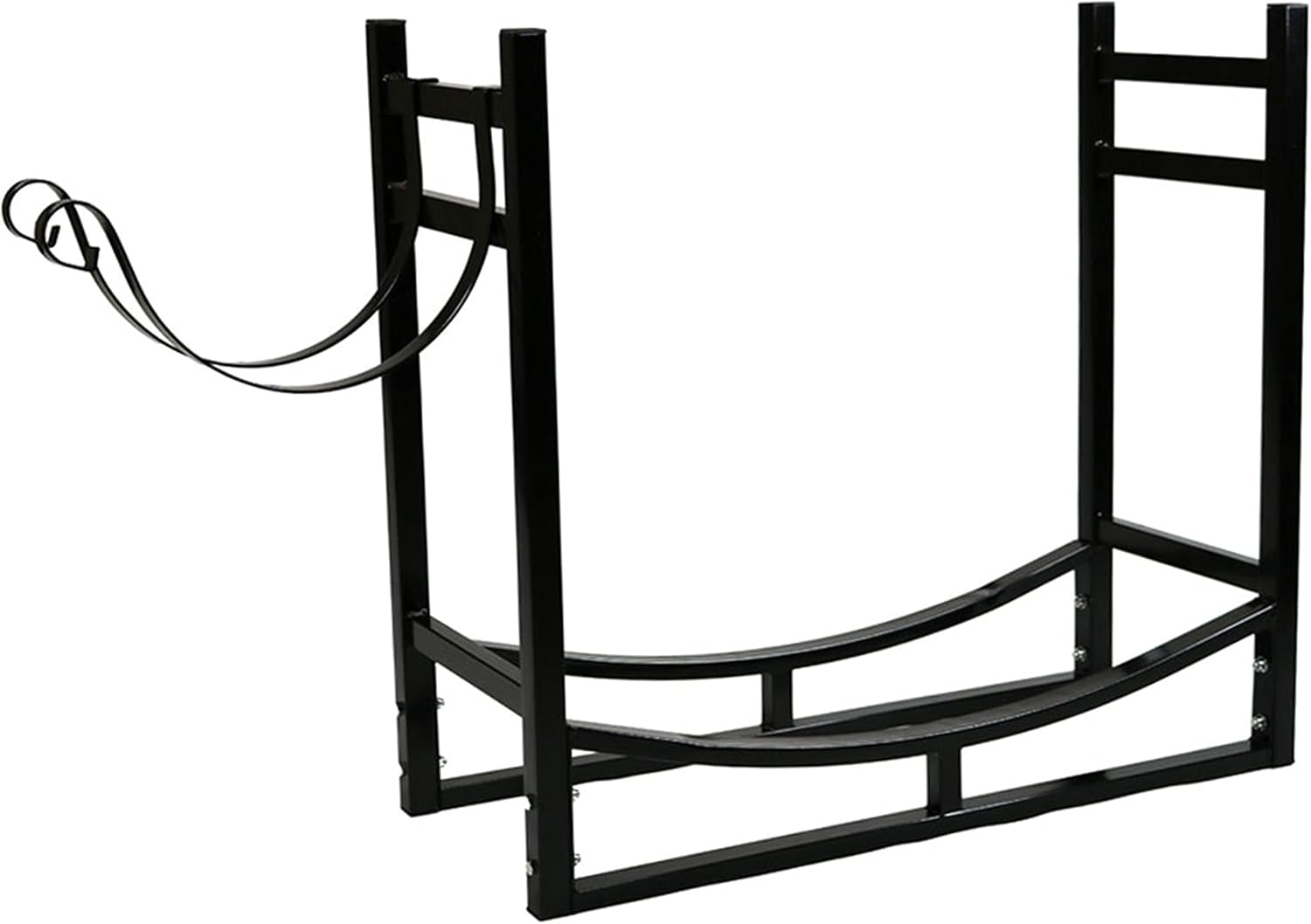 Sunnydaze Firewood Rack with Kindling Holder - Indoor or Outdoor Fireplace Log Rack Firewood Holder for Wood Storage - 33 Inch Wide x 30 Inch Tall