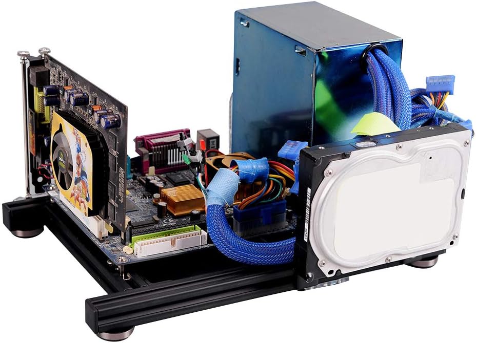 Wendry ITX Computer Open Air Case, DIY Open Aluminum Alloy Computer PC Case Chassis for ITX, Open Frame Heat Dissipation Aluminum Bracket Pack of 2