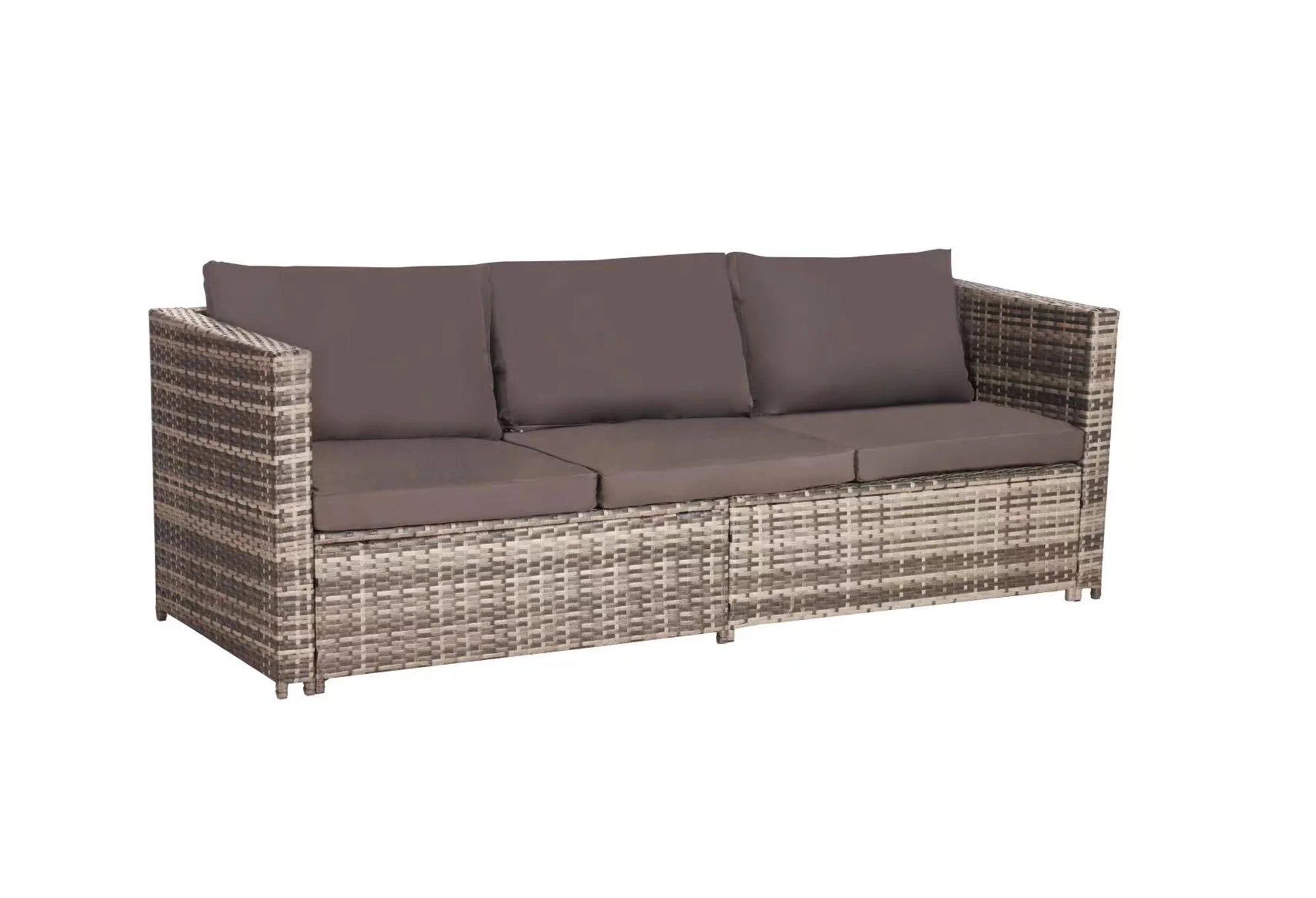 Highsound 6 Pieces Outdoor Patio Furniture Set, All-Weather Patio Outdoor Conversation Sectional Set with Coffee Table & Ottoman, Wicker Sofas