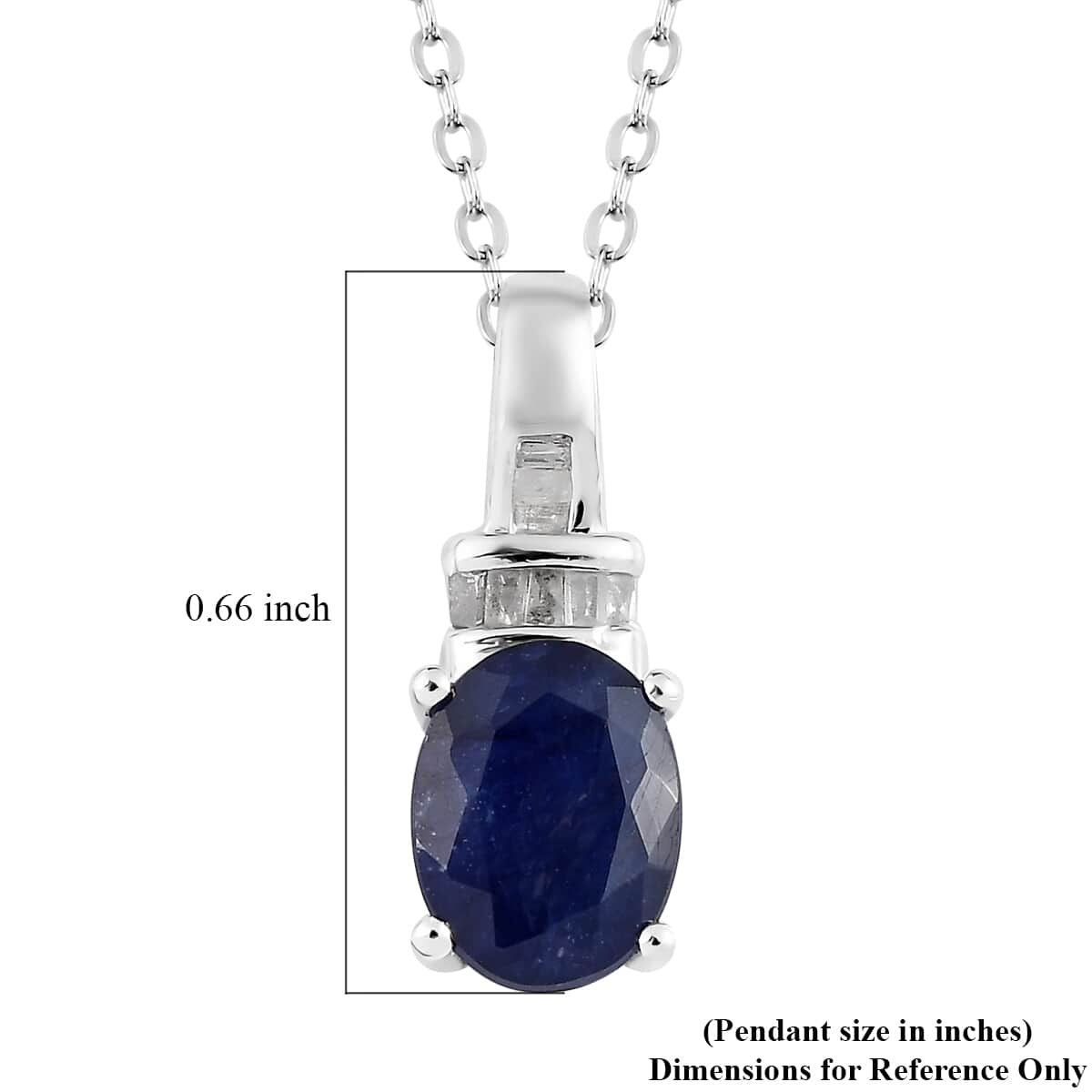 Shop LC Jewelry for Women 925 Sterling Silver Diamond Platinum Plated Sapphire Pendant Necklace Ct 1.6 Birthday Gifts for Women