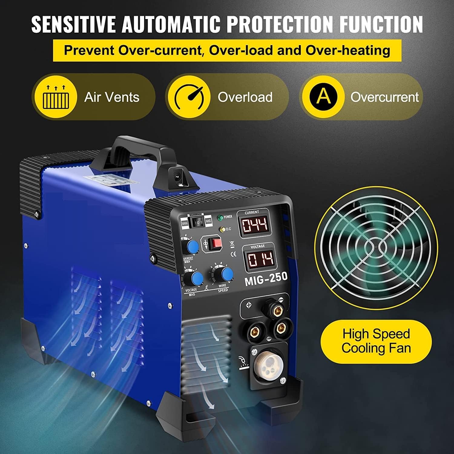 Mophorn MIG Welder, 200 Amp 3 in 1, 220V DC MIG/TIG/Arc Welding Machine, Portable TIG Welder with IGBT Inverter and Digital Display