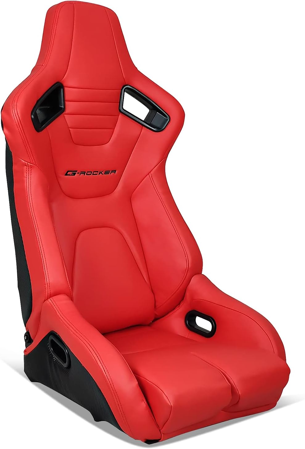 IKON MOTORSPORTS, Universal Bucket Racing Seat Left Driver Side with Dual Slider, Blue PU Leather Reclinable