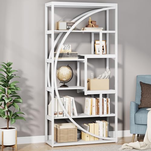 Tribesigns Bookshelf, Industrial 5-Tier Etagere Bookcase, 70.8 inch Tall Bookshelf with 8 Open Storage Shelf