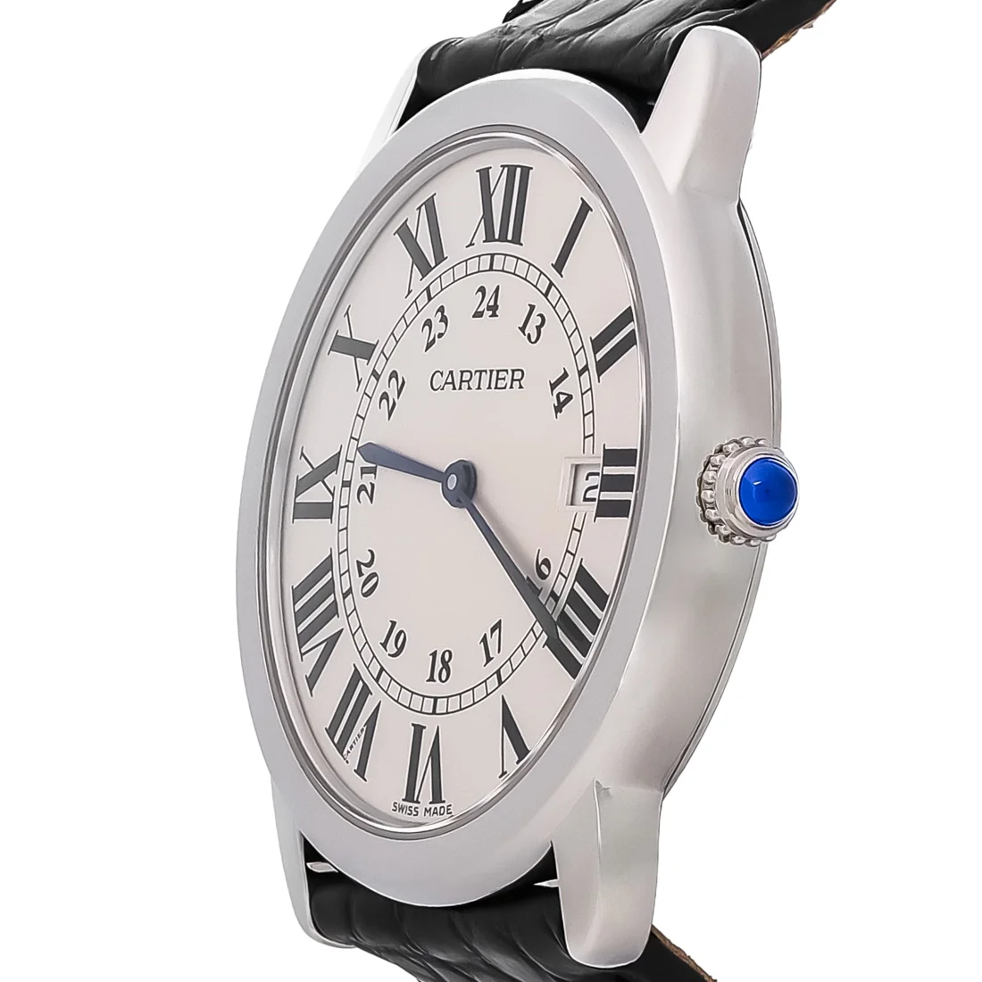 Pre-Owned Cartier Rondo Solo De Cartier Large Silver Dial Quartz Watch W6700255