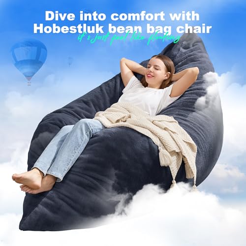 Hobestluk 3 in 1 Bean Bag Chair Giant Bean Bag Chairs Convertible Bean Bag Floor Cushion with Machine Washable Cover