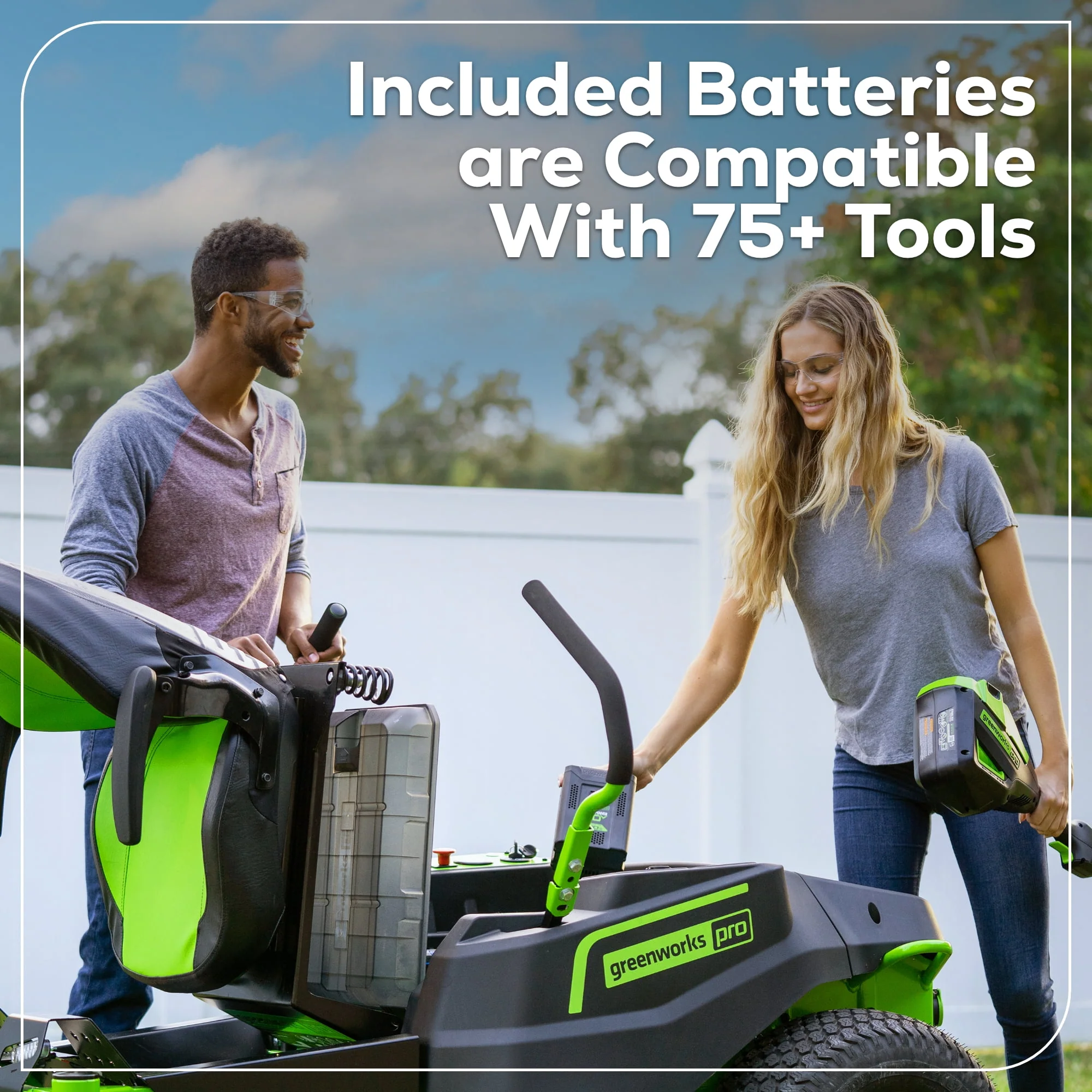 Greenworks 60V 42” Cordless Battery Crossover-Z Zero Turn Riding Lawn Mower + (6) 8Ah Batteries & (3) Dual Port Turbo Chargers 7409302
