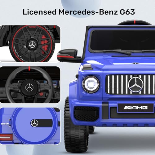ANPABO Licensed Mercedes-Benz G63 Car for Kids, 12V Ride on Car w/Parent Remote Control, Low Battery Voice Prompt, LED Headlight, Music Player & Horn