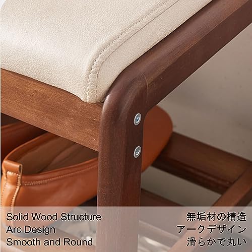 Shoe Rack for Closet Entryway Bench Shoe Storage Bench Ottoman with Storage and Seating for Living Room Bench for Bedroom End of Bed Wooden Shoe Rack