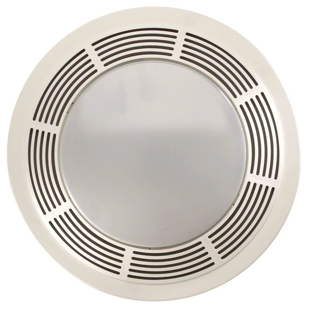 Broan-Nutone  750  Round Fan and Light Combo for Bathroom and Home, White Grille with Glass Lens, 100-Watts, 3.5 Sones, 100 CFM
