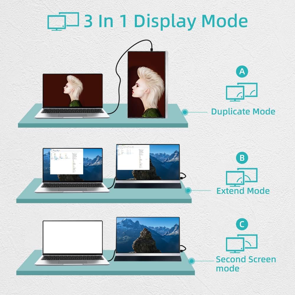Portable Monitor��AYY 15.8'' 1080P FHD Freesync IPS 100% SRGB Gaming Monitor with Speaker,Vesa