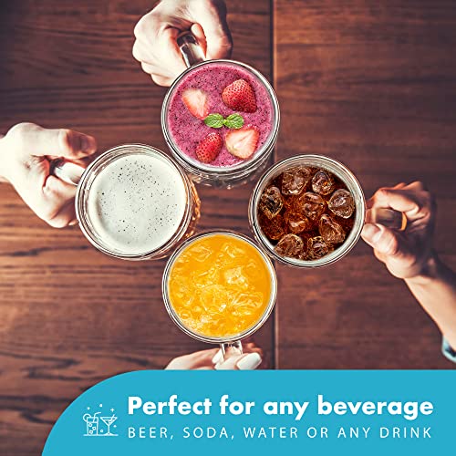 Simply Green Solutions - Clear Freezer Mug, Frozen Beer Mugs for Freezer, Double Walled Beer Mug, Freezer Cups for Drinks