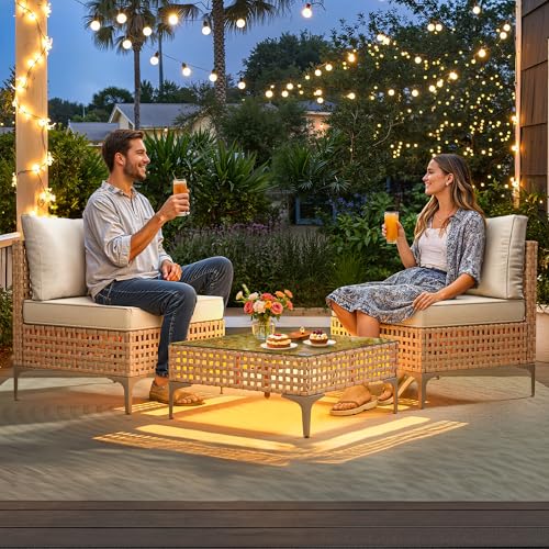 YITAHOME 5 Pieces Outdoor Patio Dining Table Chair Set,Wicker Patio Dining Set,Outdoor Rattan Dining Table Set for Patio, Backyard, Balcony