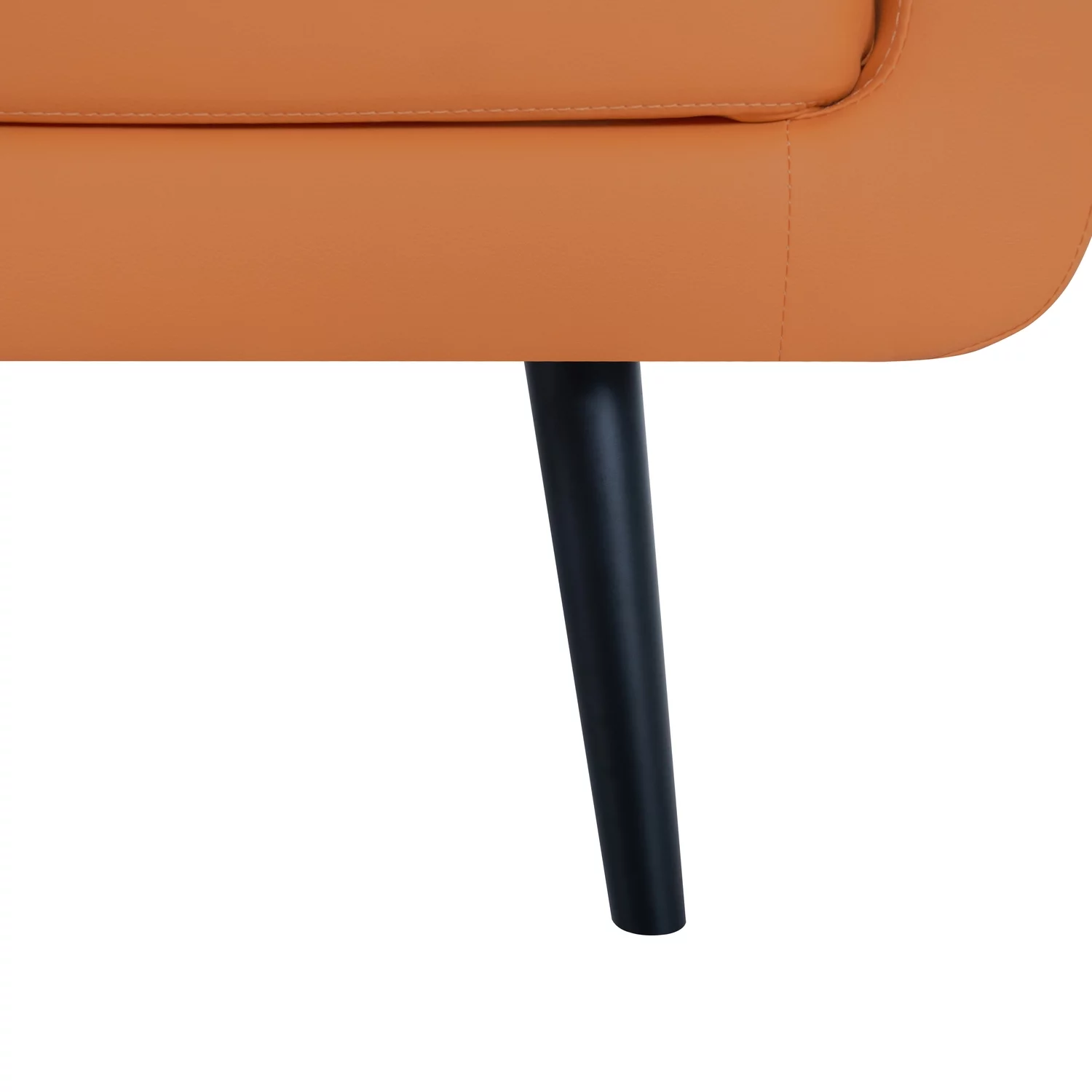 Naomi Home Monica Mid Century Style Futon Sofa Bed-Color:Caramel,Material:Air Leather
